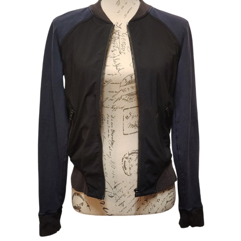 Lululemon Athletica Womens Var-City Bomber Jacket 6 Black Navy Full Zip Sporty - Picture 8 of 10